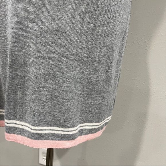 Gray and Pink Striped Sleeveless Sweater Dress - Picture 4 of 11